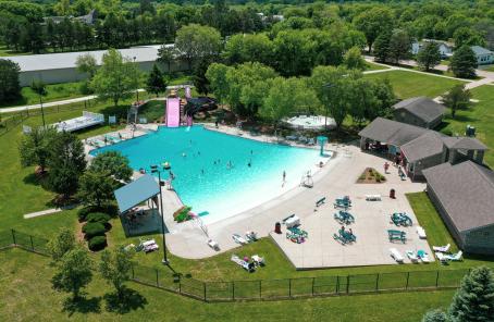 Aerial view of Beatrice Big Blue Water Park