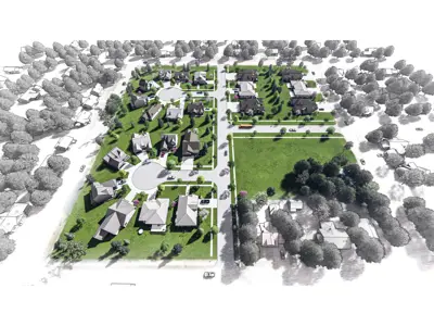 Rendering of residential homes at the Corral Crossing Addition, Beatrice, NE