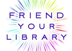 Friend Your Library text and firework graphic