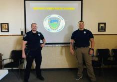 Sergeant Hosick and Sergeant Smith at Beatrice Police Citizen's Academy class